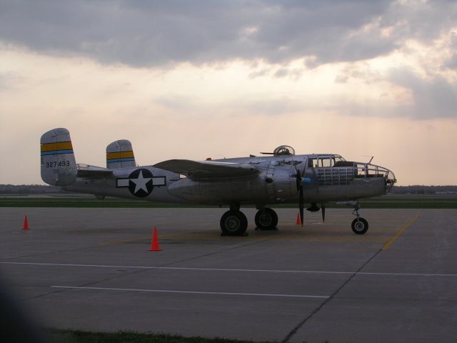 North American TB-25 Mitchell (32-7493) - 4-13-11 parked on FBO ramp at LNK. In town for the Doolittle reunion at SASM