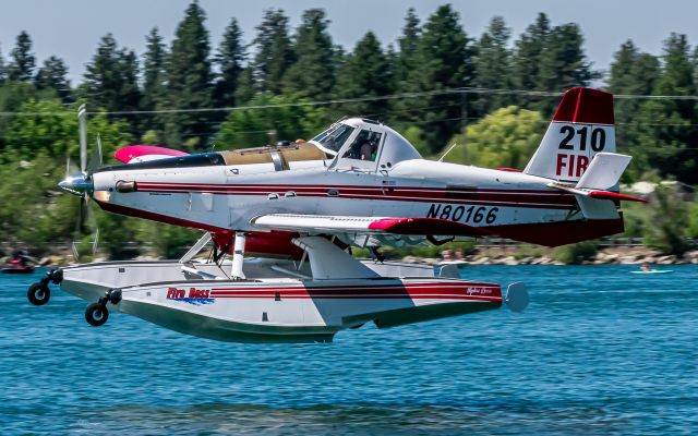 AIR TRACTOR Fire Boss (N80166) - Fireboss 210 going for a dip at Silver Lake; fighting Andrus Fire