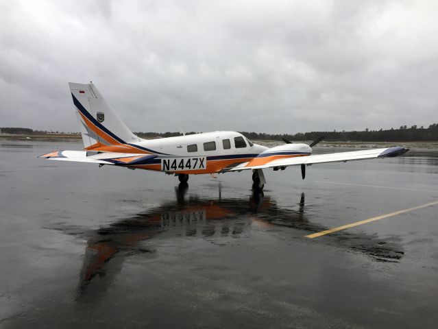 Piper Seneca (N4447X) - At Bangor, ME. 20 FEB 2016.