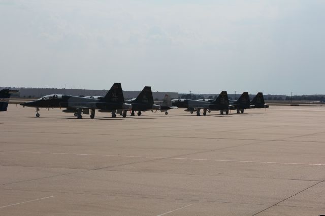 Northrop T-38 Talon — - T-38s and a T-6 from 3 different training bases on the ramp at KAFW 8-24-2013