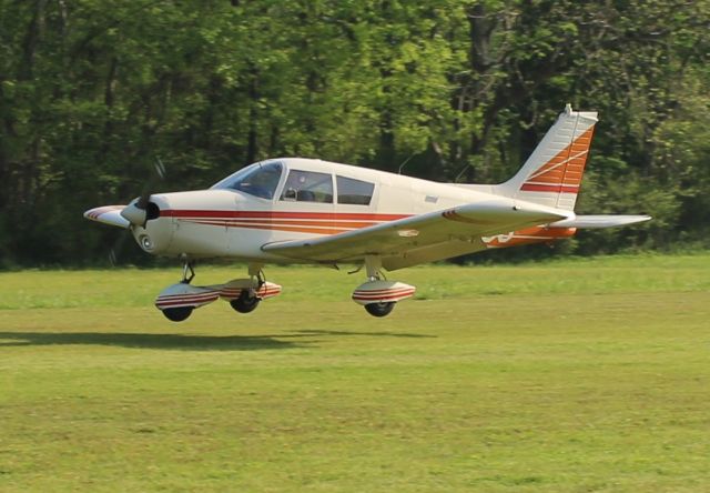 Piper Cherokee (N55338) - A Piper Cherokee PA-28-140 arriving during the EAA 190 Breakfast Fly-In at Moontown Airport, Brownsboro, AL - April 15, 2017. 