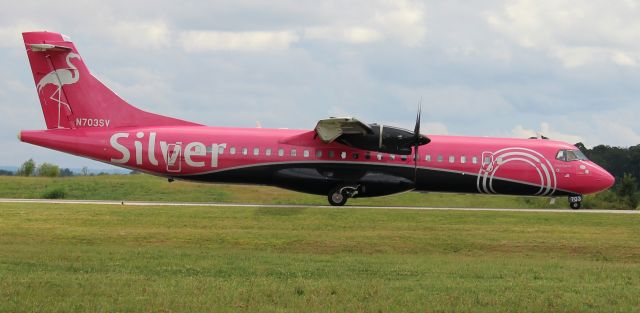 ATR ATR-72 (N703SV) - A Silver Airways ATR 72-600 taxiing at Carl T. Jones Field, Huntsville International Airport, AL - September 18, 2021.