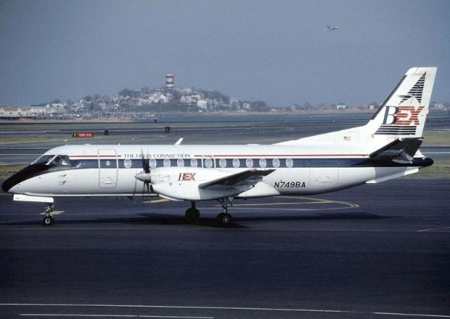 Saab 340 (N749BA) - One of the old Brockway birds (BA) on the way to North Cargo - Boston 1994