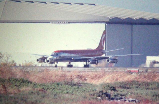 — — - KSFO - CP Air DC-8 series landing 19L in this late 1970s early 80s photo - unfortunately no reg - taken with my 1000mm Celestron C-90 and Minolta XD-11.