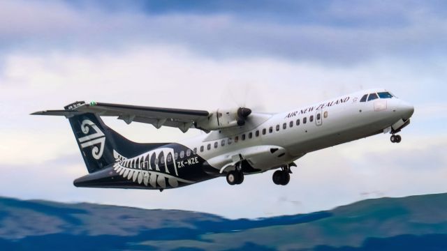 Aerospatiale ATR-72-600 (ZK-MZE) - ZK-MZE departing Palmerston North Airport bound for Auckland