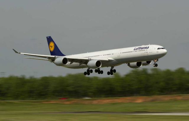 Airbus A340-600 (D-AIHZ) - DLH 428 on time at CLT 5 7 11