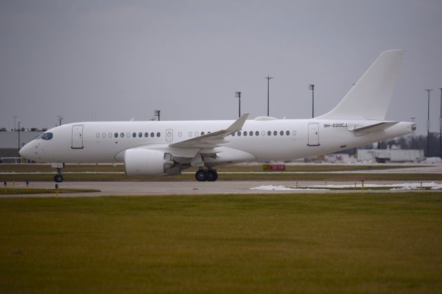 Airbus A220-100 (9H-220CJ) - Taxiing back to the hangar after landing from a test hop on 01-08-24