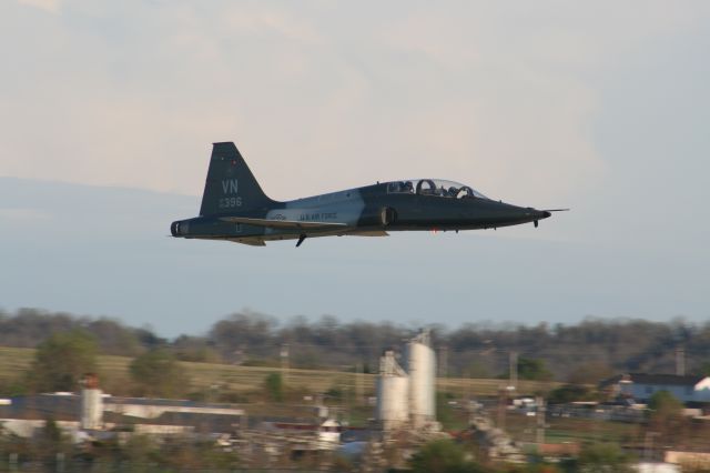 Northrop T-38 Talon (T38) - The pilots of Vandy 396 obviously have the need for speed as they make a LOW, high speed pass right in front of me before pulling into a vertical climb.