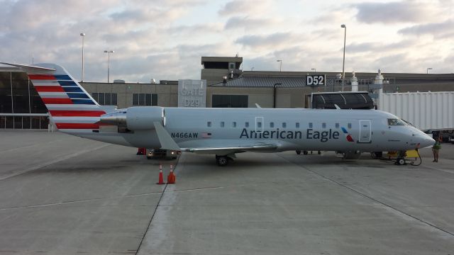 Canadair Regional Jet CRJ-200 (N466AW) - Fresh out of the paint shop.