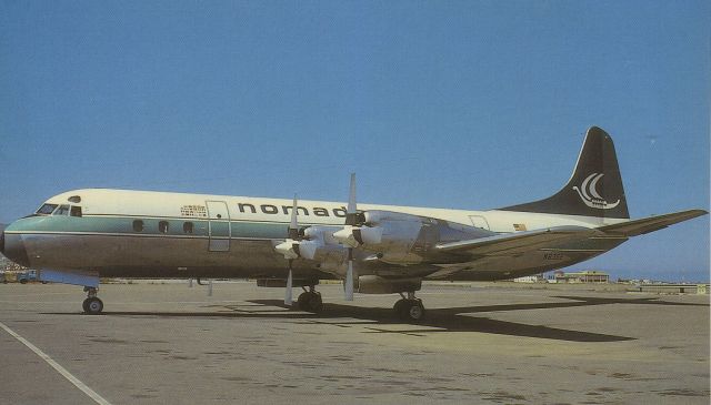 Lockheed L-188 Electra (N836E) - scanned from postcardbr /nomads airlines