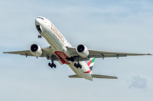 Boeing 777-200 (A6-EGL) - 23.05.2018 Warsaw Airport , B777 Emirates begin his journey to Dubai in United Emirates.