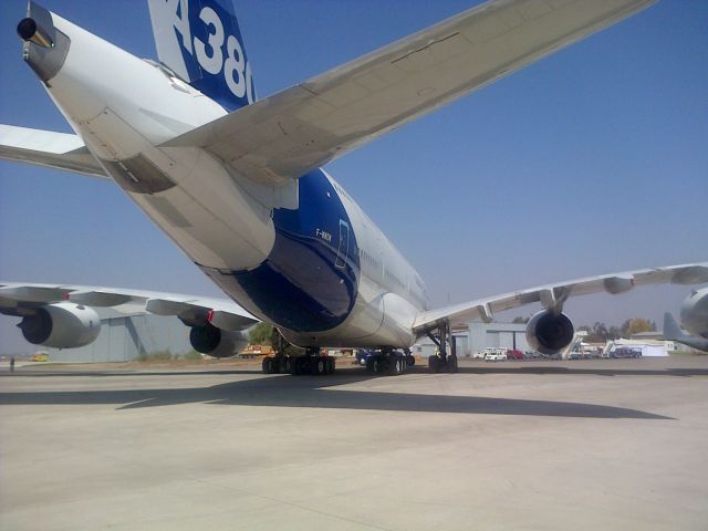 Airbus A380-800 (F-WWOW) - test plane F-WWOW at Comodoro Arturo Merino Benítez International Airport.