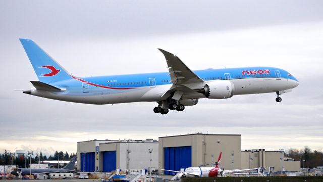 Boeing 787-9 Dreamliner (EI-NEO) - BOE874 makes a missed approach to Rwy 16R during a C1 flight on 12.1.17. (ln 639 / cn 38785) This is the first B789 for NEOS.