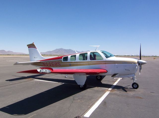 Beechcraft Bonanza (36) (N4468S) - N4468S, 1975 A36 Bonanza, on ramp at Deming, NM (KDMN) May, 2006