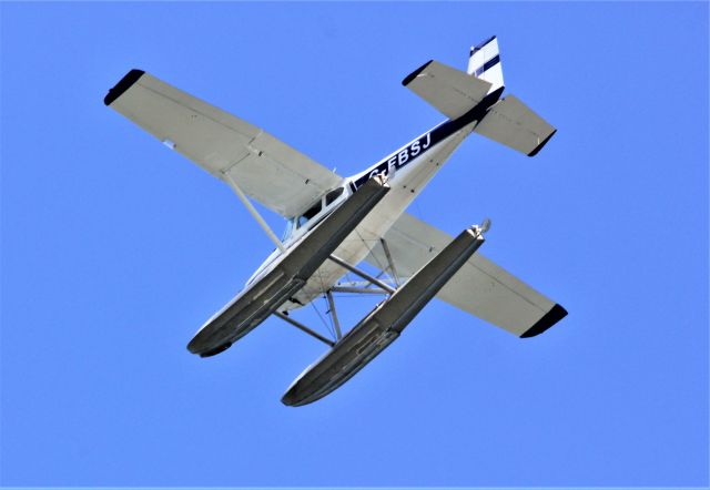 C-FBSJ — - C-FBSJ CESSNA SYWAGON 180-F survolant le fleuve St-Laurent à Lavaltrie QC. le 22-07-2022 à 14:18