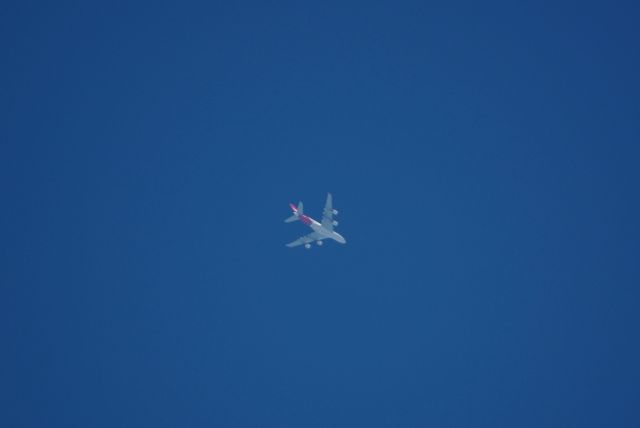 Airbus A380-800 (VH-OQD) - Qantas VH-OQD Flight QF-7 Enroute YSSY-KDFW at FL390.  Photographed near Helotes, Texas, USA on Saturday April 2, 2016 1700 Hrs UTC