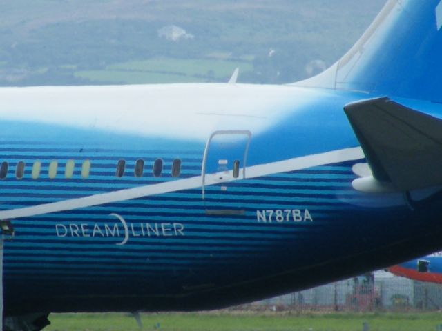 Boeing 787-8 (N787BA) - N787BA B787 Parked on taxiway 11 at shannon august 18 2011