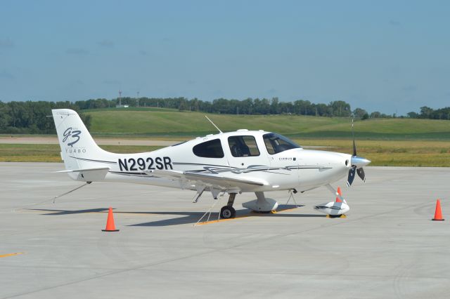 Cirrus SR-22 (N292SR) - N292SR laid up on the tarmac after suffering a blown tire on landing in KFSD - 6-24-2012