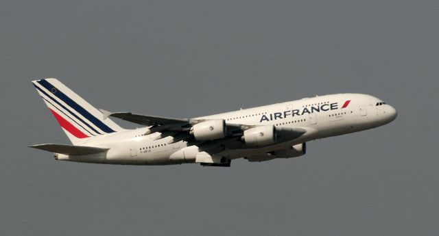 Airbus A380-800 (F-HPJC) - Climbing out of CDG