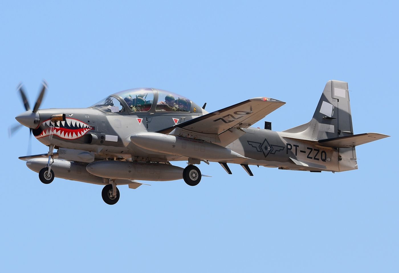 Embraer AT-29 (PT-ZZQ) - Landing in Gran Canaria on a delivery flight the first six Embraer A-29B Super Tucano for the Philippines Air Force. 