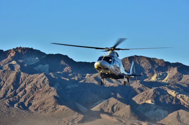 SABCA A-109 (N238AM) - An Air Methods  Augusta A109E landing outside Death Valley National Parkbr /in response to a life threatening car accident