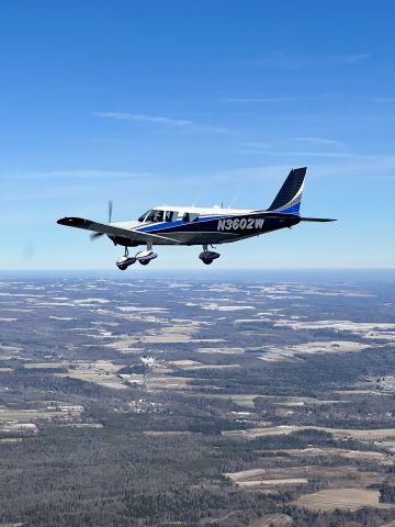 Piper Saratoga (N3602W) - Flying home from the paint shop