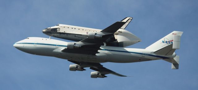 Boeing 747-200 (N905NA) - Shuttle Endeavour, Fly by at Moffett Federal Airfield, 09-21-2012