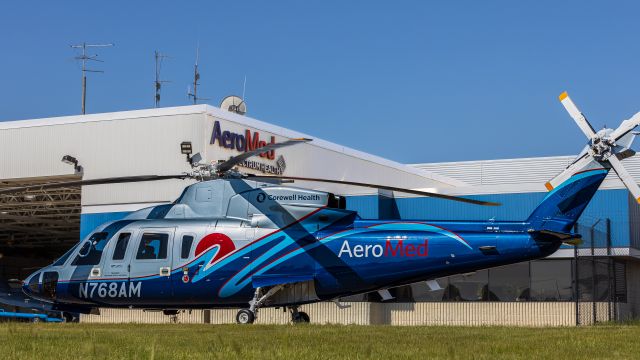 Sikorsky S-76 (N768AM) - 8AM, the newest addition to the Spectrum Health AeroMed Fleet, a Sikorsky C++ at its hanger on 31/05/2023