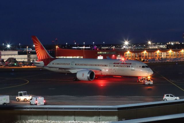 Boeing 787-8 (VT-NAC) - AI120 being pushed back for the evening departure to Delhi
