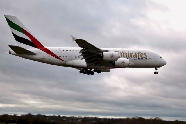 Airbus A380-800 (A6-AVB) - Taken from Carpark 5