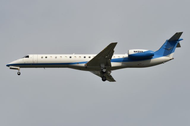 Embraer ERJ-145 (N43VA) - Victory Air entire fleet of ten aircraft arrived Friday morning 08-11-23 23-R bringing Gallagher Motor Sports racing team members into IND for the Brickyard Race. Front Runner call sign. N15VA - N25VA - N43VA - N46VA - N47VA - N49VA - N67VA - N70VA - N87VA - N92VA.