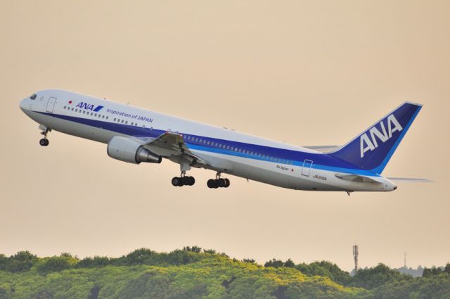 BOEING 767-300 (JA616A) - TO during sunset