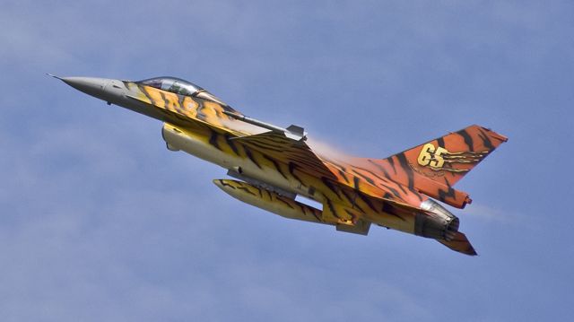 Lockheed F-16 Fighting Falcon (FA77) - Belgium Air Force F-16A Fighting Falcon departs RIAT RAF Fairford - 11th July 2016