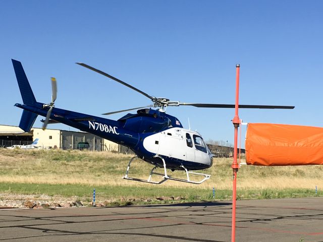 N708AC — - N708AC AS 355 F1 taking off from The Heliplex at Centennial Airport 12 May 2017. 