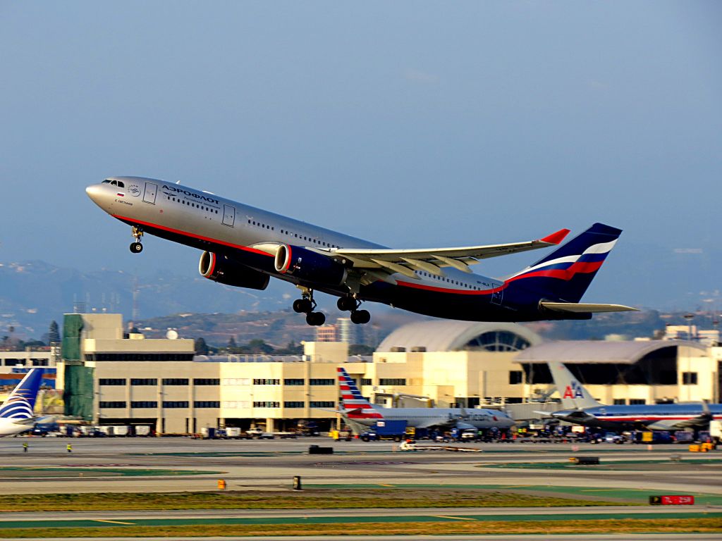 Airbus A330-200 — - Aeroflot A330-243 lifting out of KLAX.