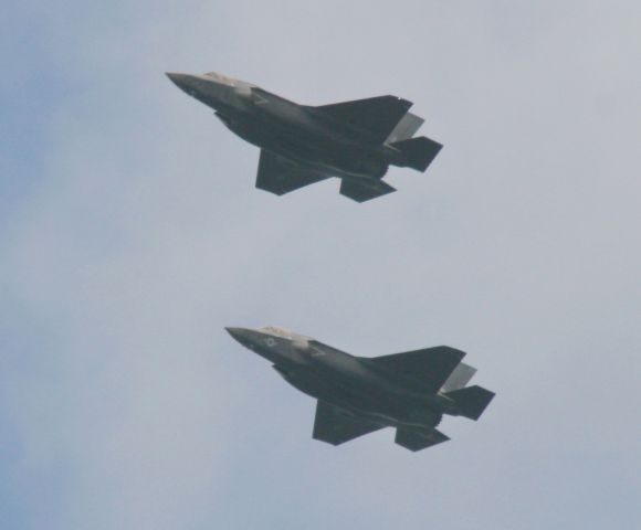 Lockheed F-35C — - USMC Joint Strike Fighters fly over as a pair looking sharp. I was driving north out of Destin passing Eglin AFB where they had numerous jets performing touch and gos. I pulled over and took photos of this impromptu airshow.