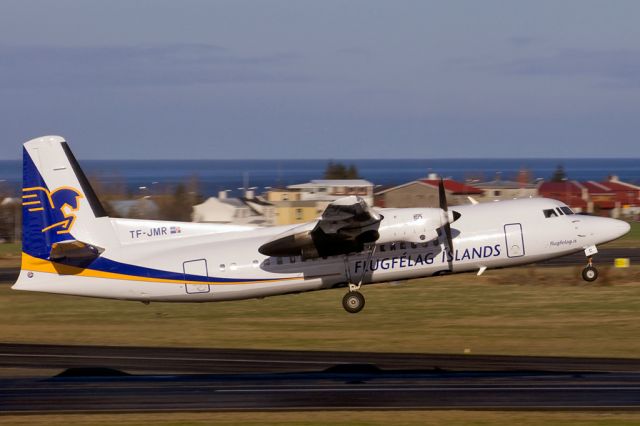 TF-JMR — - Flugfelag Islands Fokker 50 TF-JMR airborne off rwy 01