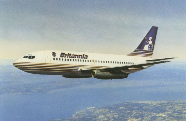 Boeing 737-200 (G-BHWE) - SCANNED FROM POSTCARDbr /BRITANNIA