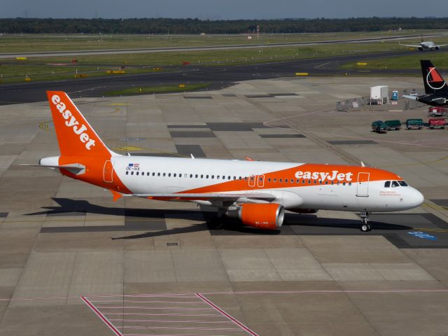 Airbus A320 (OE-IVX) - EasyJet A320-200 OE-IVX having landed on 23L DUS and taxiing to terminal, 15.09.2019.