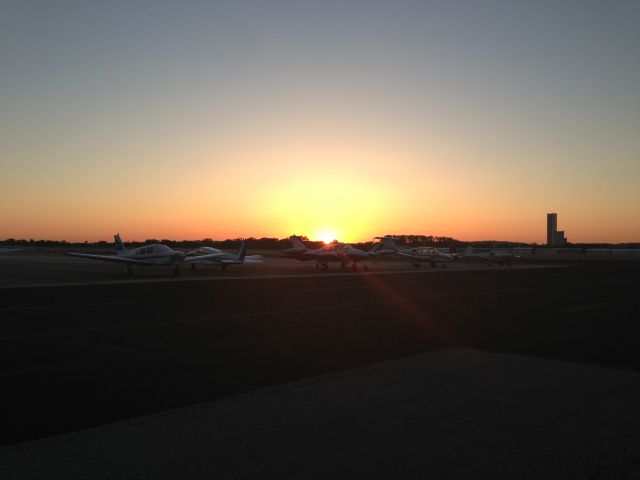 — — - Sunrise at work at the Riverside Jet Center.