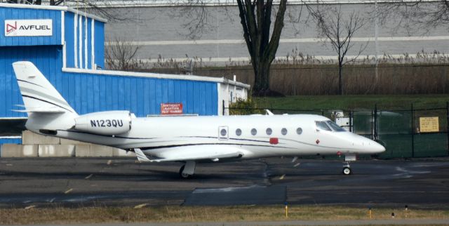 IAI Gulfstream G150 (N123QU) - Catching some tarmac time is this 2016 Israeli Aircraft Industry Gulfstream 150 in the Spring of 2022.