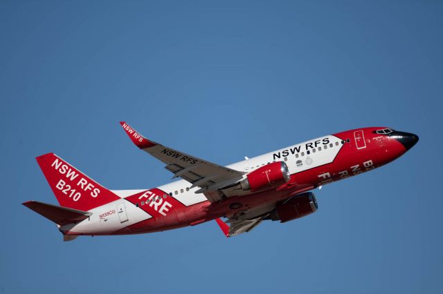 BOEING 737-300 (N138CG) - Departing from McClellan, CA, KMCC, to fight the Mosquito Fire.