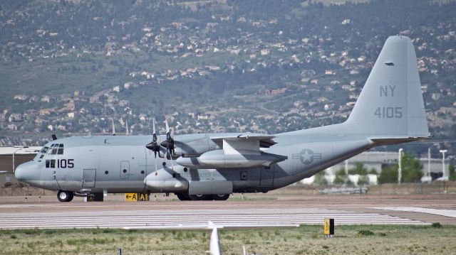 Lockheed C-130 Hercules (16-4105) - Lockheed Martin KC-130T Hercules assigned to Marine Aerial Refueler Transport Squadron 452 lining up on Runway 17R