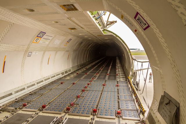 Boeing 757-200 (C-FMEU) - The cargo hold of C-FMEU