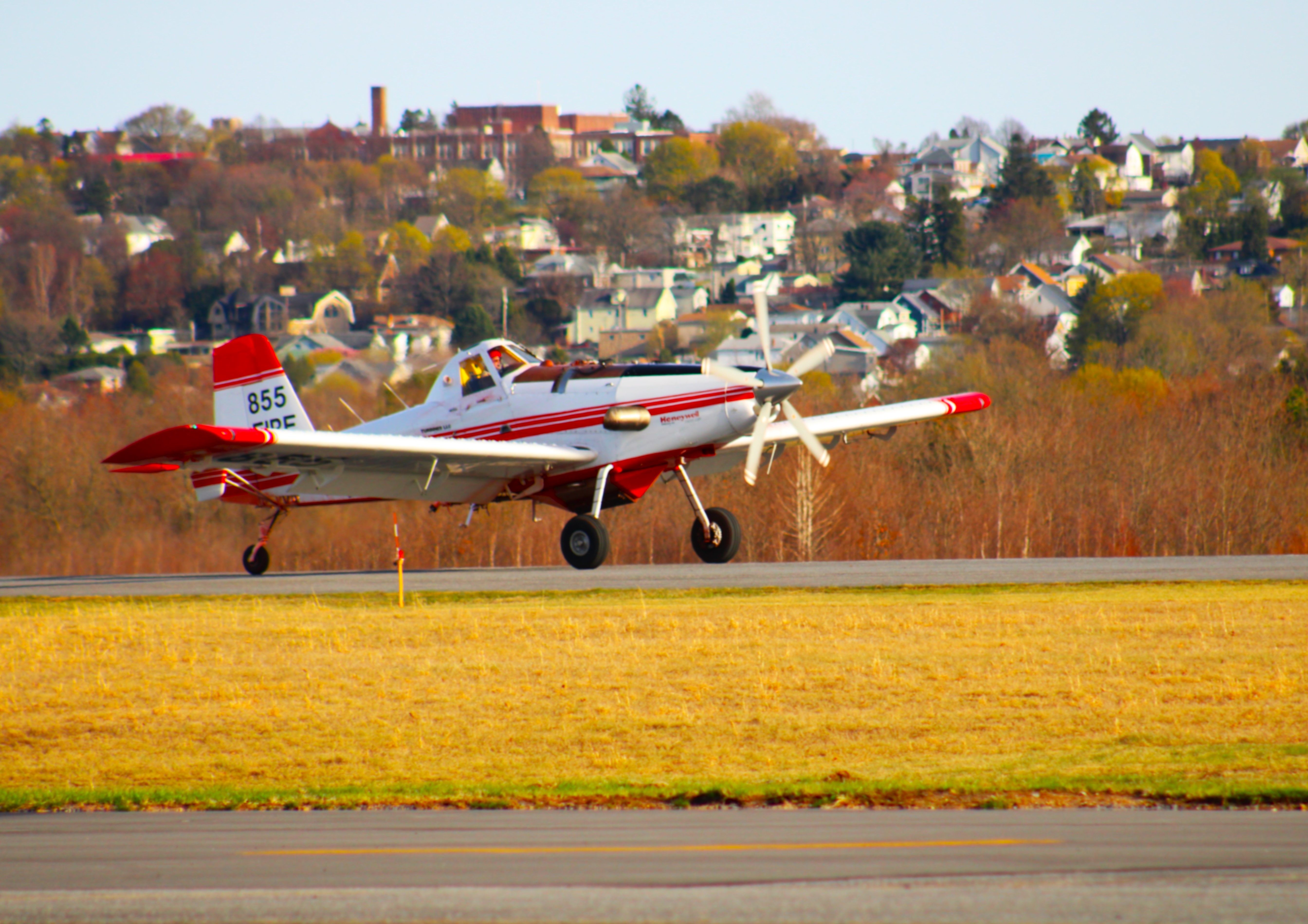 Air Tractor AT-802 (N855NF) - 2nd Air tanker from Mid State at Hazleton for a load and return for a wildfire in Jim Thorpe 