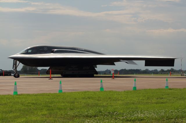 — — - The Lockheed B2 Stealth Bomber "Spirit" on static display at RIAT 2012.