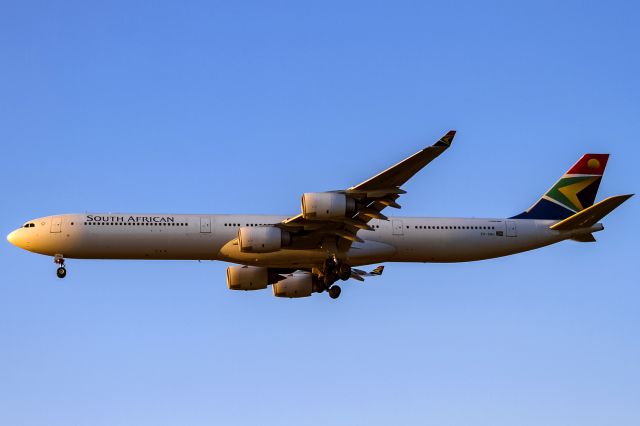 Airbus A340-600 (ZS-SNH) - early morning sun