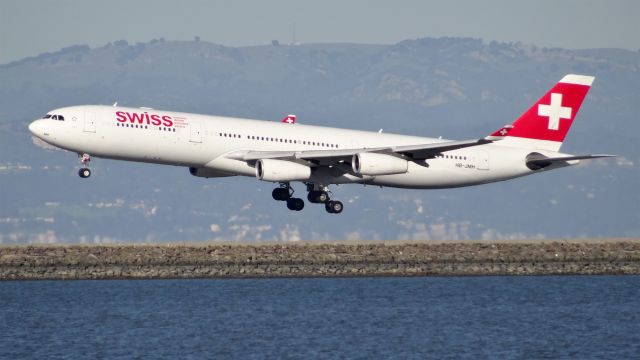 Airbus A340-300 (HB-JMH) - HB-JMH, Age: 11 Yearsbr /Airbus A340-300 (quad-jet) (A343)br /Airline: Swiss, Engines: 4x CFM56-5br /06-Mar-2015 A343 Zurich (Kloten) (LSZH / ZRH) San Francisco Intl (KSFO) 13:24 CET 16:06 PST 11:41