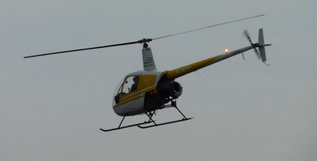 Robinson R-22 (N2411F) - N2411F taking off from CVO afternoon of 7th February 2019.