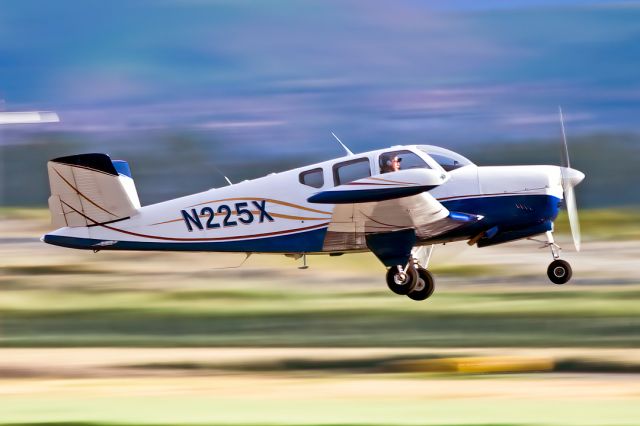 Beechcraft 35 Bonanza (N225X) - Beechcraft H35 Bonanza departs Livermore Municipal Airport, March 2022.